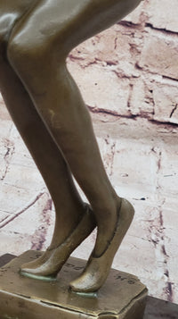 Chiparus Art Deco Dancer Girl Bronze Figure Statue Sculpture on Marble Base 16" x 10"