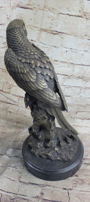 Hot Cast Bronze Parrot Bird Sculpture Signed Art on Marble Base