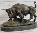 American Buffalo Bison Bull Bronze Sculpture by Barye