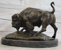 American Buffalo Bison Bull Bronze Sculpture by Barye