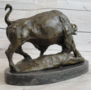 American Buffalo Bison Bull Bronze Sculpture by Barye