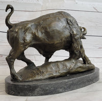 American Buffalo Bison Bull Bronze Sculpture by Barye