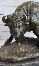 American Buffalo Bison Bull Bronze Sculpture by Barye