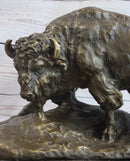 American Buffalo Bison Bull Bronze Sculpture by Barye