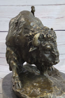 American Buffalo Bison Bull Bronze Sculpture by Barye
