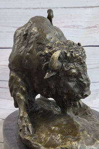American Buffalo Bison Bull Bronze Sculpture by Barye