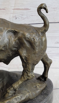 American Buffalo Bison Bull Bronze Sculpture by Barye