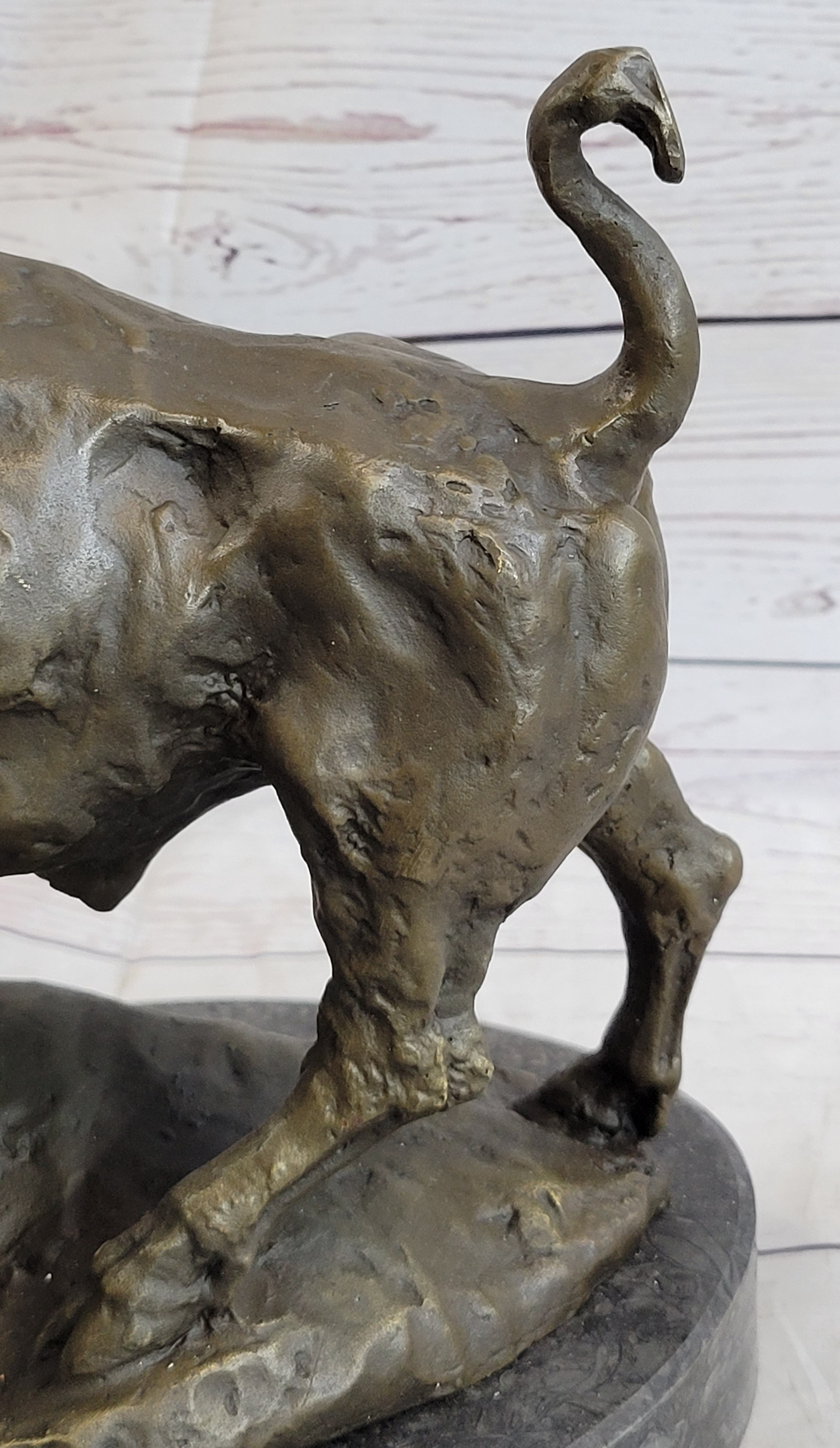 American Buffalo Bison Bull Bronze Sculpture by Barye
