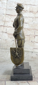 Russian Tzar Guard Eagle Symbol Bronze Art Deco Marble Figure