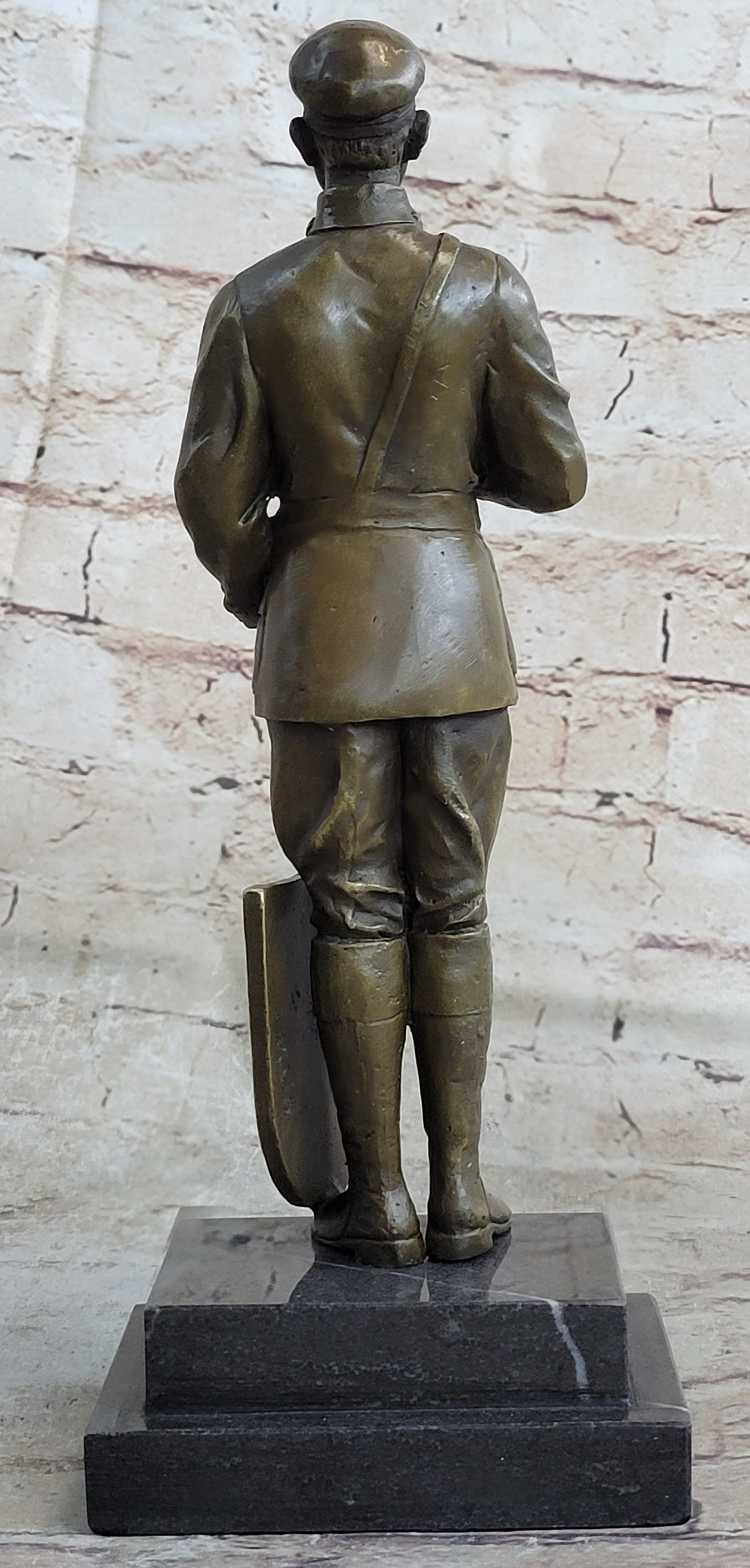 Russian Tzar Guard Eagle Symbol Bronze Art Deco Marble Figure