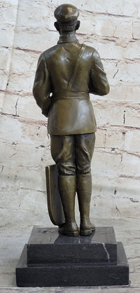 Russian Tzar Guard Eagle Symbol Bronze Art Deco Marble Figure