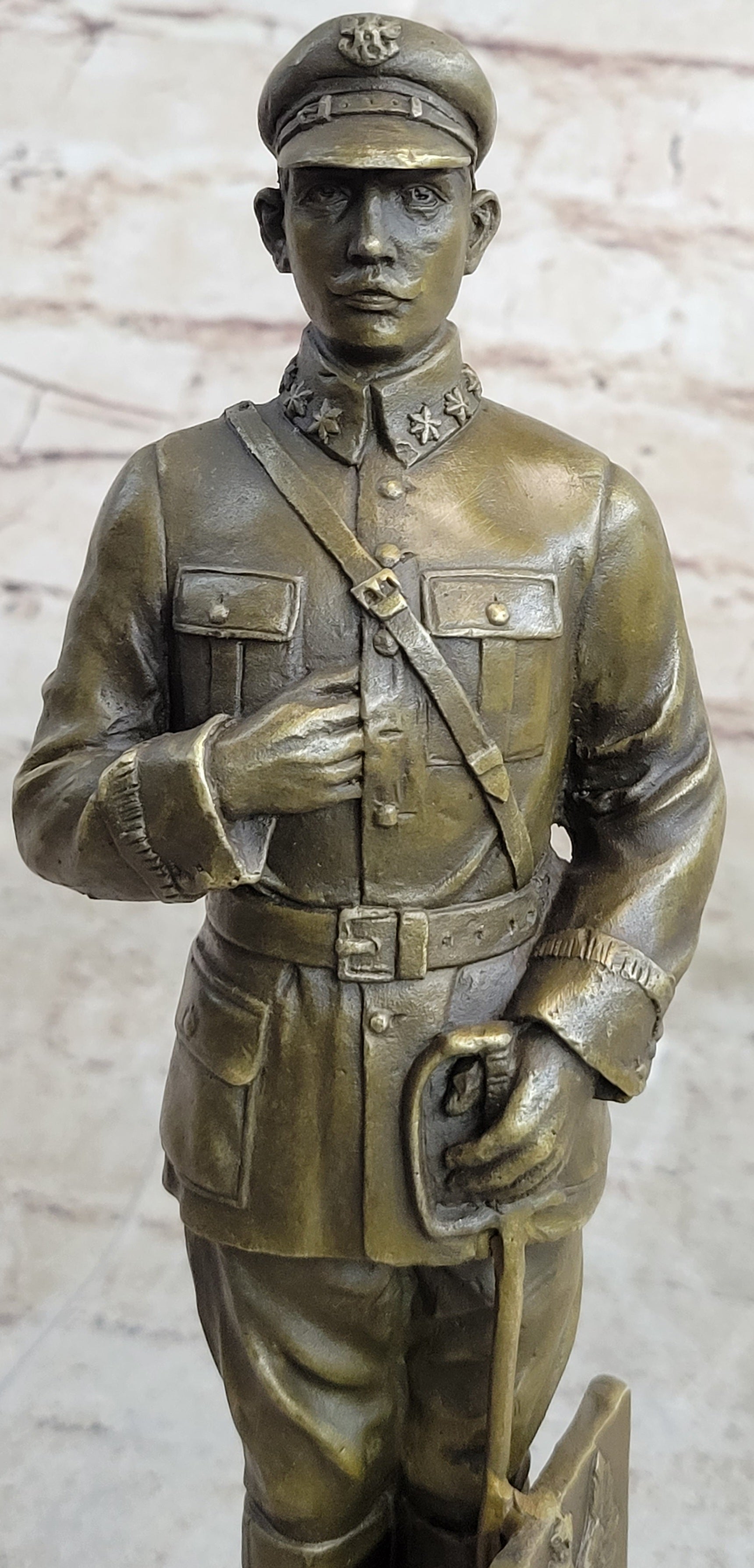 Russian Tzar Guard Eagle Symbol Bronze Art Deco Marble Figure