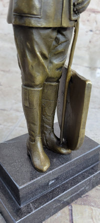Russian Tzar Guard Eagle Symbol Bronze Art Deco Marble Figure