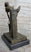 Playful Sexy Bronze Sculpture of a Girl Fetching Water Exposing Her Butt