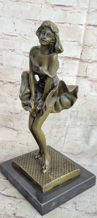 Art Deco Marylin Monroe Seven Year Itch Solid Bronze Sculpture