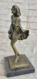 Art Deco Marylin Monroe Seven Year Itch Solid Bronze Sculpture