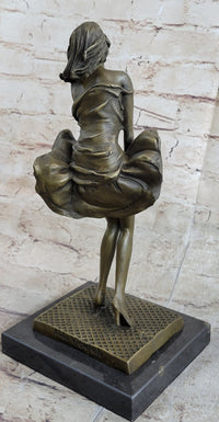 Art Deco Marylin Monroe Seven Year Itch Solid Bronze Sculpture