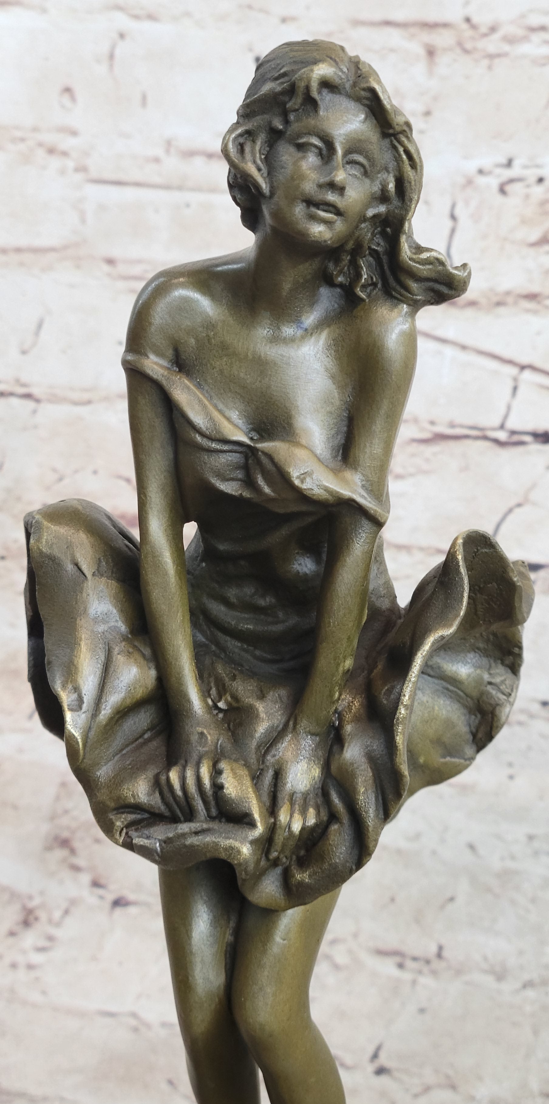 Art Deco Marylin Monroe Seven Year Itch Solid Bronze Sculpture