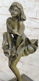 Art Deco Marylin Monroe Seven Year Itch Solid Bronze Sculpture