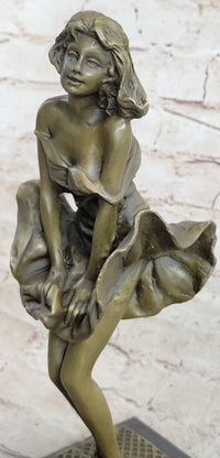 Art Deco Marylin Monroe Seven Year Itch Solid Bronze Sculpture