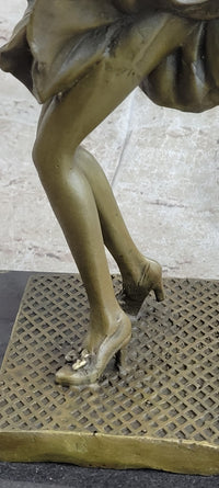 Art Deco Marylin Monroe Seven Year Itch Solid Bronze Sculpture