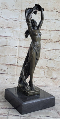 SEMI NUDE DANCER BRONZE SCULPTURE STATUE ART DECO NOUVEAU MARBLE SCULPTURE DECOR