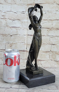 SEMI NUDE DANCER BRONZE SCULPTURE STATUE ART DECO NOUVEAU MARBLE SCULPTURE DECOR