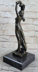 SEMI NUDE DANCER BRONZE SCULPTURE STATUE ART DECO NOUVEAU MARBLE SCULPTURE DECOR