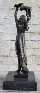 SEMI NUDE DANCER BRONZE SCULPTURE STATUE ART DECO NOUVEAU MARBLE SCULPTURE DECOR