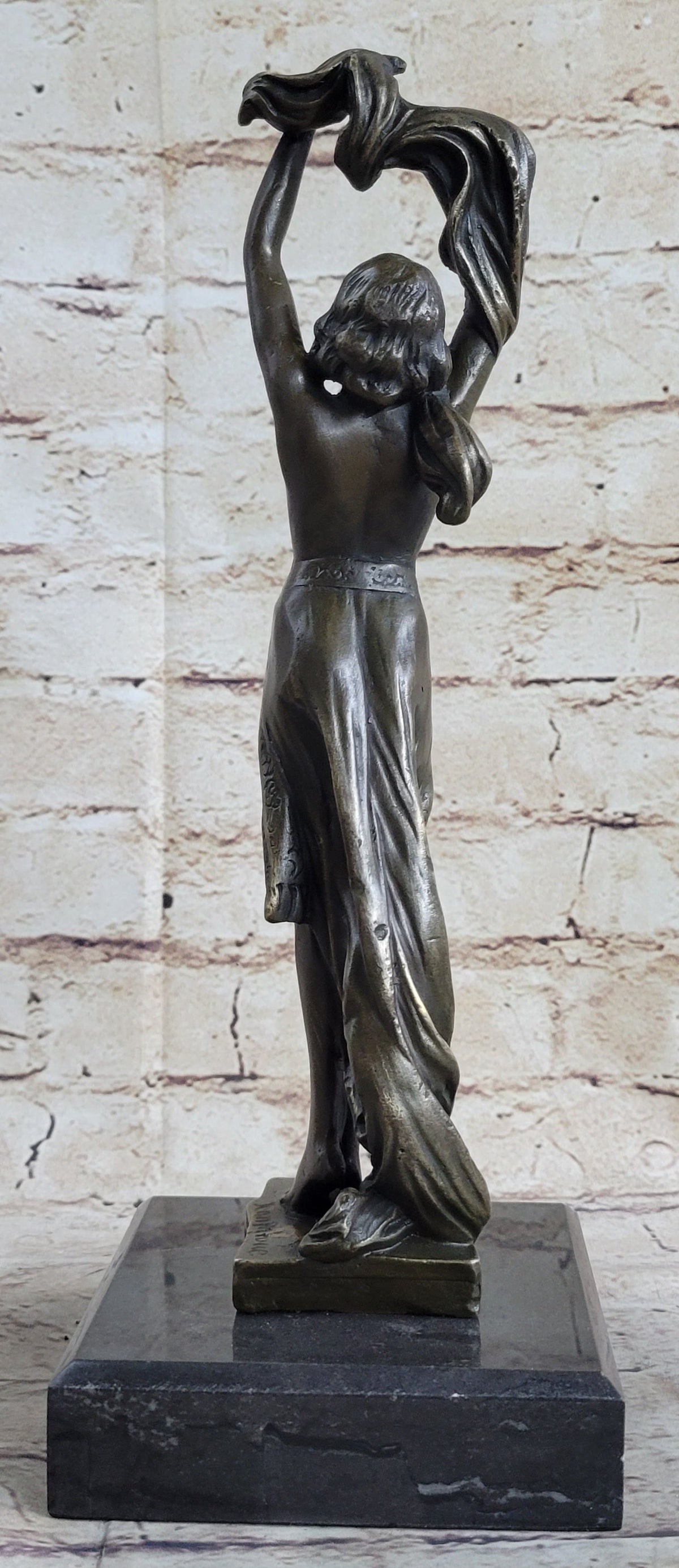 SEMI NUDE DANCER BRONZE SCULPTURE STATUE ART DECO NOUVEAU MARBLE SCULPTURE DECOR