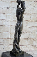 SEMI NUDE DANCER BRONZE SCULPTURE STATUE ART DECO NOUVEAU MARBLE SCULPTURE DECOR