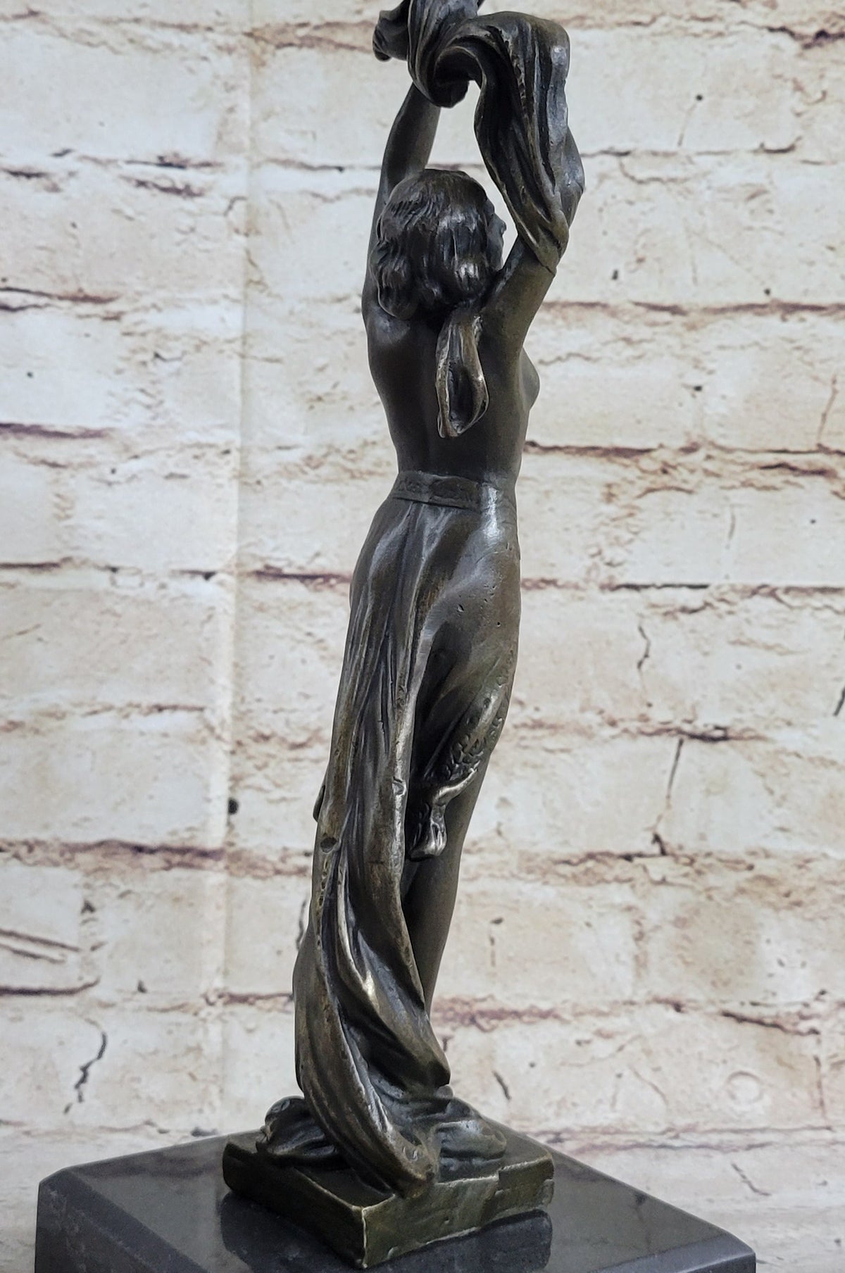 SEMI NUDE DANCER BRONZE SCULPTURE STATUE ART DECO NOUVEAU MARBLE SCULPTURE DECOR