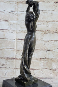 SEMI NUDE DANCER BRONZE SCULPTURE STATUE ART DECO NOUVEAU MARBLE SCULPTURE DECOR