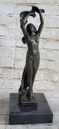 SEMI NUDE DANCER BRONZE SCULPTURE STATUE ART DECO NOUVEAU MARBLE SCULPTURE DECOR