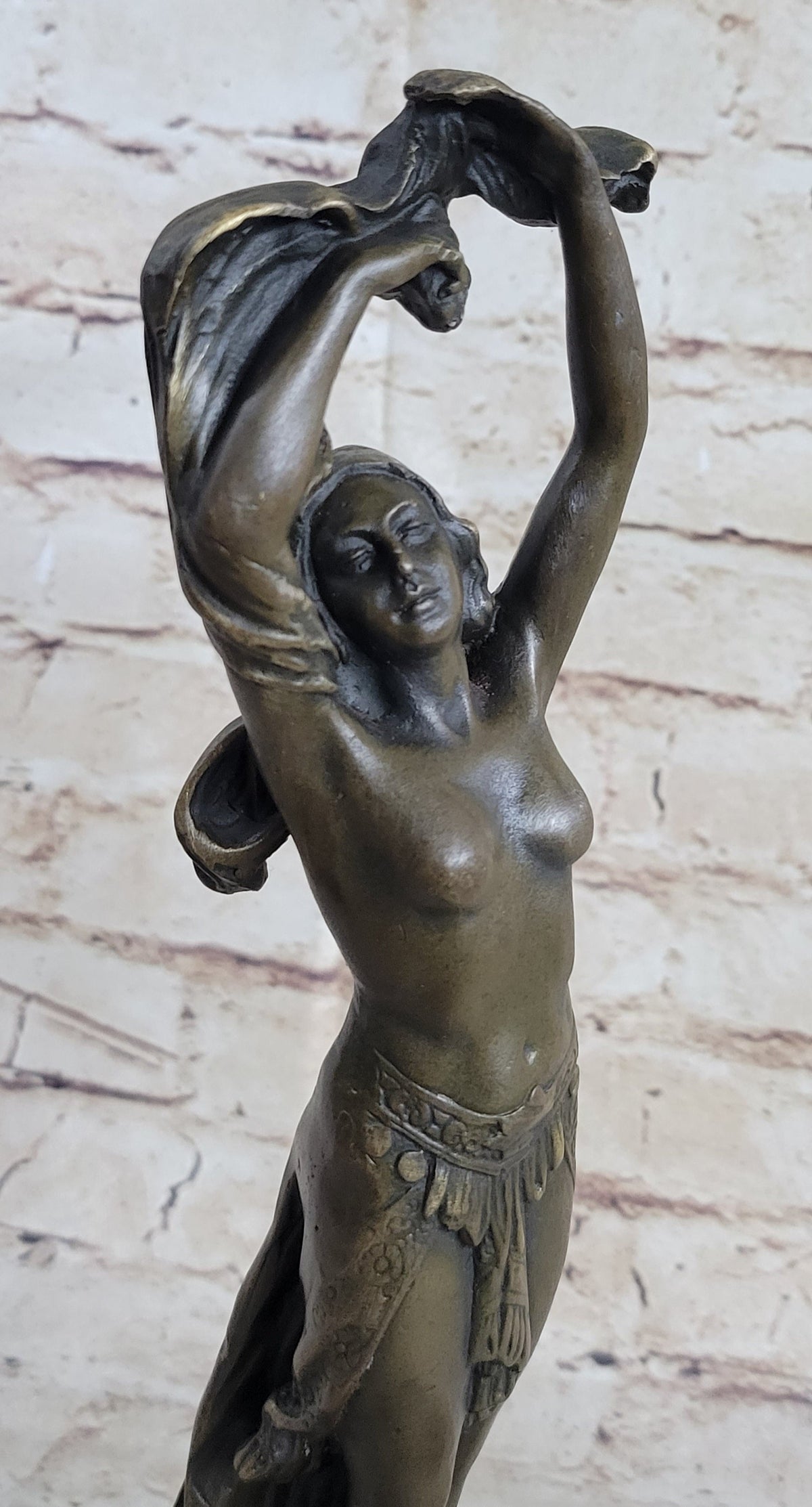 SEMI NUDE DANCER BRONZE SCULPTURE STATUE ART DECO NOUVEAU MARBLE SCULPTURE DECOR