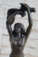 SEMI NUDE DANCER BRONZE SCULPTURE STATUE ART DECO NOUVEAU MARBLE SCULPTURE DECOR