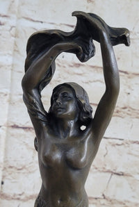 SEMI NUDE DANCER BRONZE SCULPTURE STATUE ART DECO NOUVEAU MARBLE SCULPTURE DECOR
