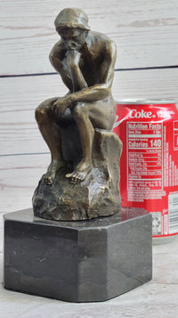The Thinker by Auguste Rodin Bronze Sculpture on Marble Base