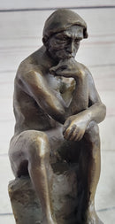 The Thinker by Auguste Rodin Bronze Sculpture on Marble Base