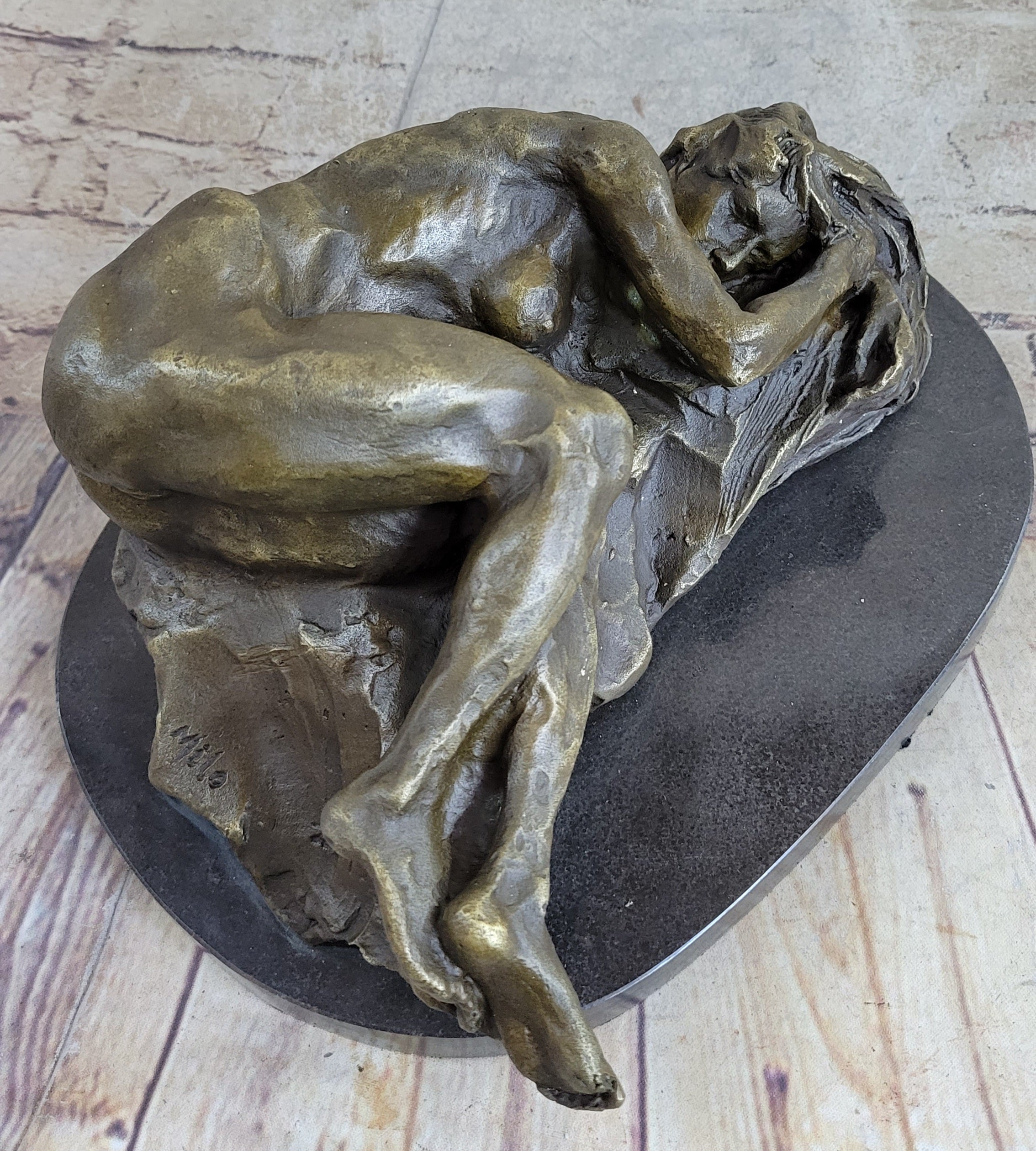 Bronze Sleeping Nude Woman Resting Classic Art Deco