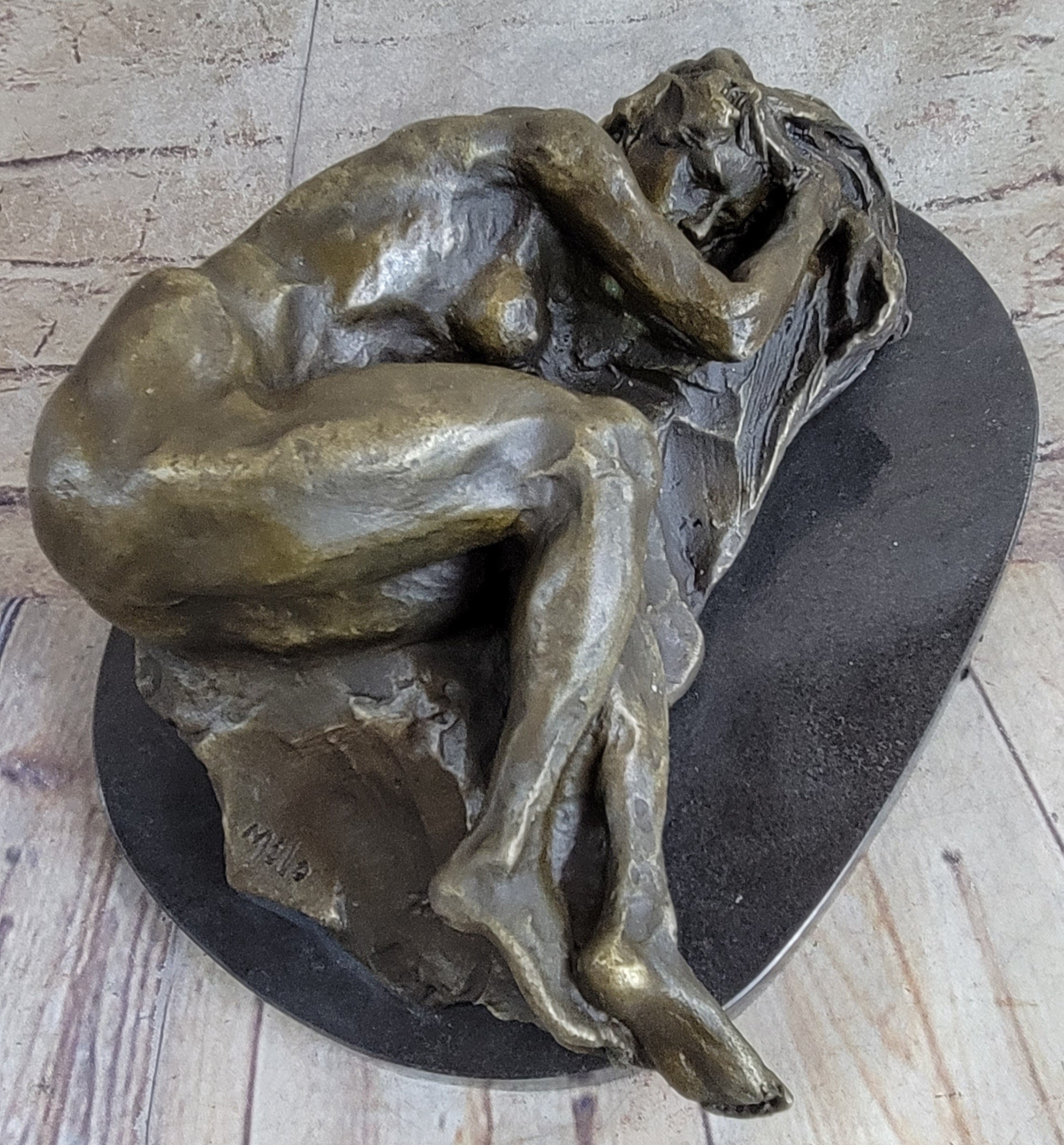 Bronze Sleeping Nude Woman Resting Classic Art Deco