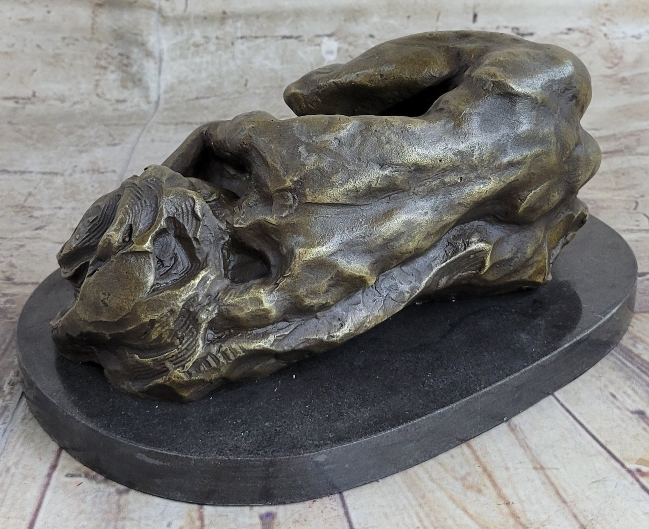 Bronze Sleeping Nude Woman Resting Classic Art Deco
