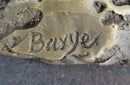 Cute Pig Hog Farm Animal Bronze Metal Sculpture Signed Art