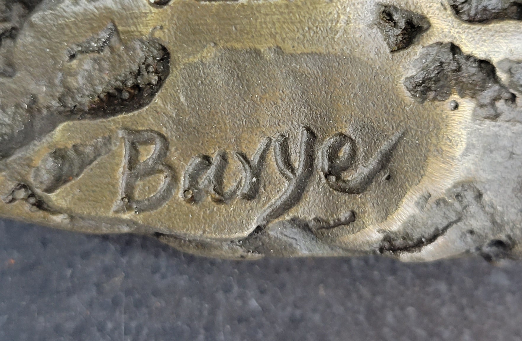 Cute Pig Hog Farm Animal Bronze Metal Sculpture Signed Art