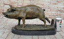 Signed Wild Pig Bronze Sculpture Art Deco
