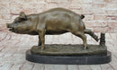 Signed Wild Pig Bronze Sculpture Art Deco