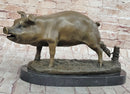 Signed Wild Pig Bronze Sculpture Art Deco