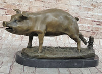 Signed Wild Pig Bronze Sculpture Art Deco