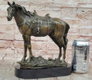 Large Loving Horse with Saddle Western Art Cowboy Bronze