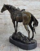 Large Loving Horse with Saddle Western Art Cowboy Bronze